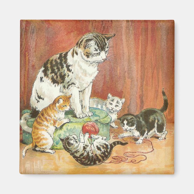 Kittens at play magnet (Front)