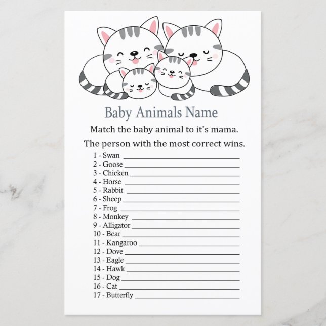 Kittens Baby Animals Name Game (Front)