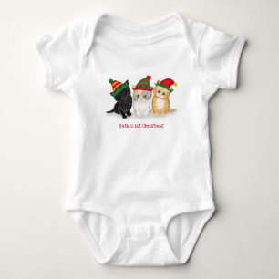 Kittens baby's 1st Christmas personalized bodysuit