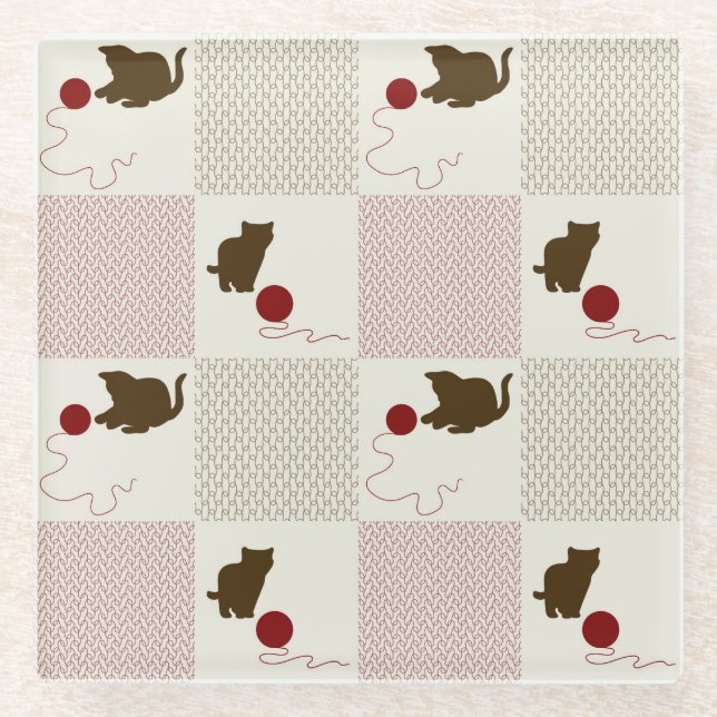 Kittens Backgrounds Glass Coaster (Front)