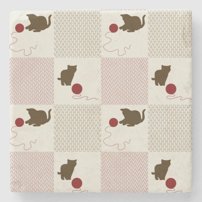 Kittens Backgrounds Stone Coaster (Front)