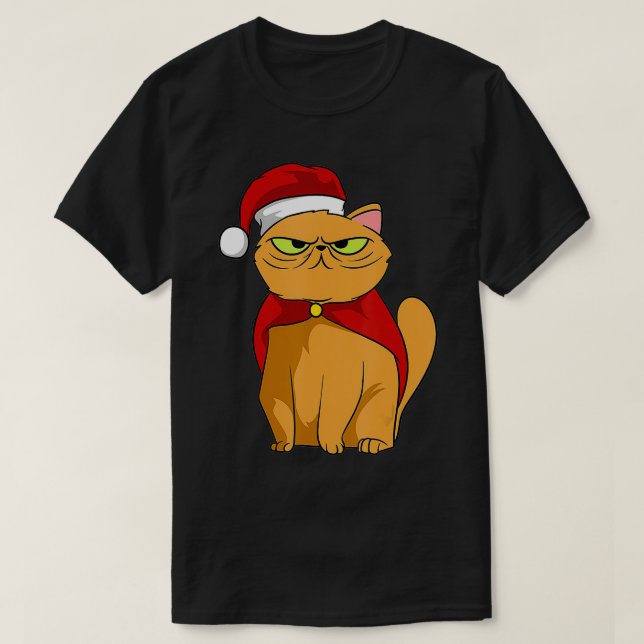 Kittens Christmas cat with evil eye grumpy cats  T-Shirt (Design Front)