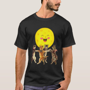 Kittens Dancing in Moonlight cat Groovy cats T-Shirt