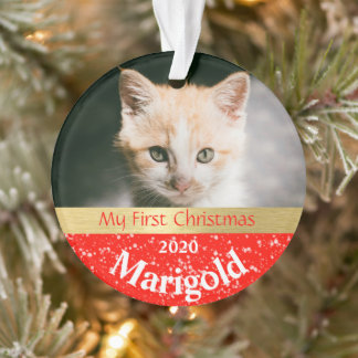 Kitten's First Christmas Photo Ornament