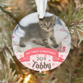 Kitten's First Christmas Photo Ornament