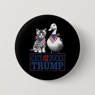 Kittens For Trump 2024 Cats And Ducks For Trump Va 6 Cm Round Badge