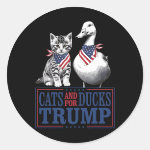 Kittens For Trump 2024 Cats And Ducks For Trump Va Classic Round Sticker