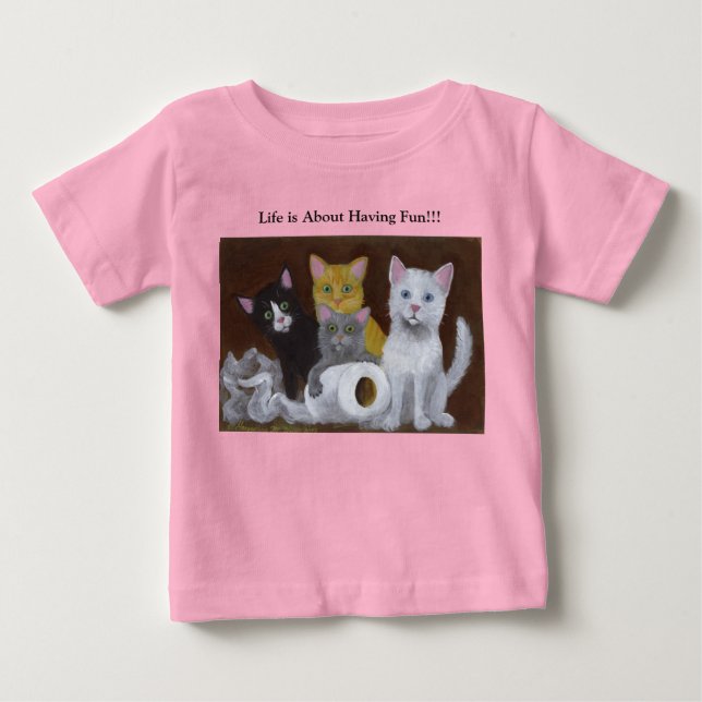 Kittens Having Fun Baby T-Shirt (Front)