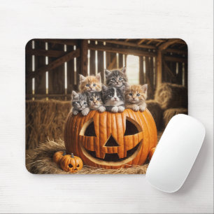Kittens In a Barn Jack-o-lantern Mouse Pad