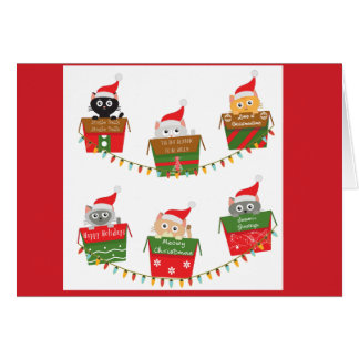 Kittens in Christmas Boxes Tree lights
