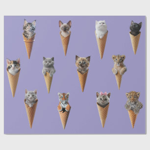 Kittens in Cones Wrapping Paper