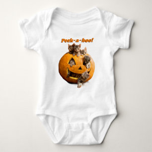 Kittens in Jack-o-Lantern Baby Bodysuit