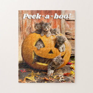 Kittens in Jack-o-Lantern Jigsaw Puzzle