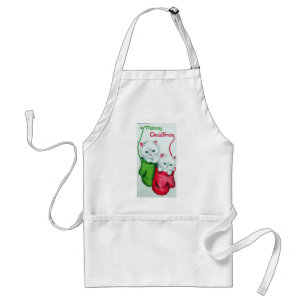 Kittens in Mittens Merry Christmas Standard Apron