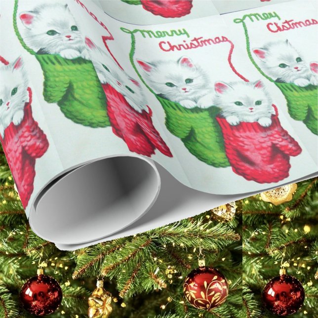 Kittens in Mittens Merry Christmas Wrapping Paper (Creator Uploaded)