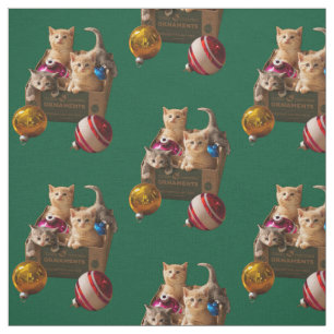 Kittens in Ornament Box Fabric