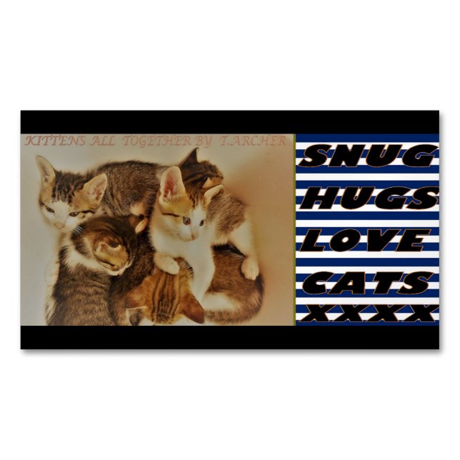 Kittens in repose picture original    	Magnetic business card (Front)
