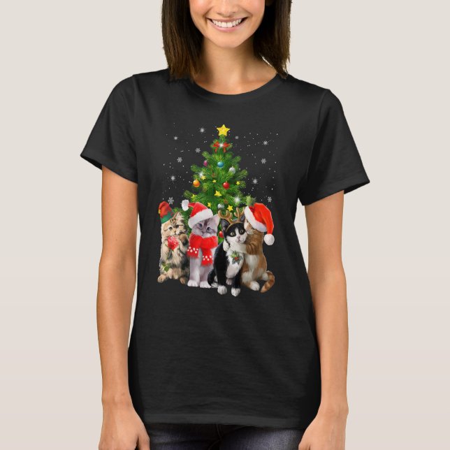 Kittens In Santa Hats This Is My Christmas Pajama  T-Shirt (Front)