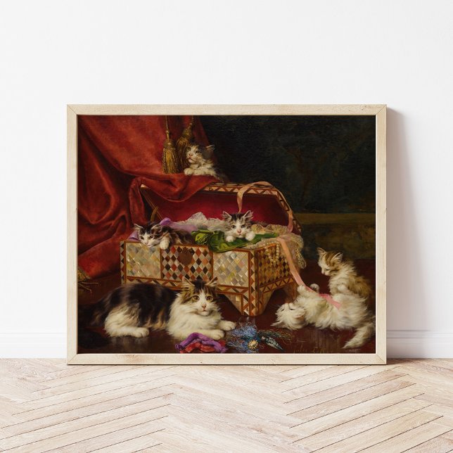 Kittens in Sewing Basket | Jules Leroy Poster (Creator Uploaded)