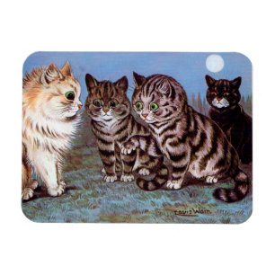 Kittens meeting in the Moonlight, Louis Wain Magnet