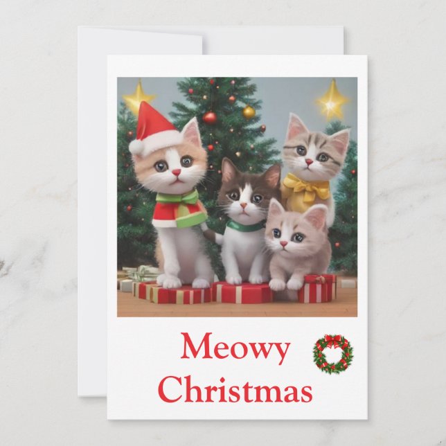 Kittens Merry Christmas Cards (Front)