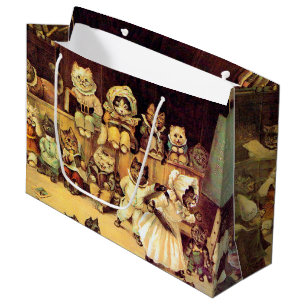 Kittens of a Cat's School, Louis Wain Poster Large Gift Bag