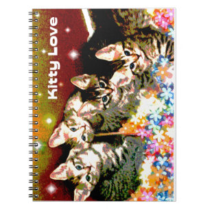Kittens on a Bed of Flowers Notebook