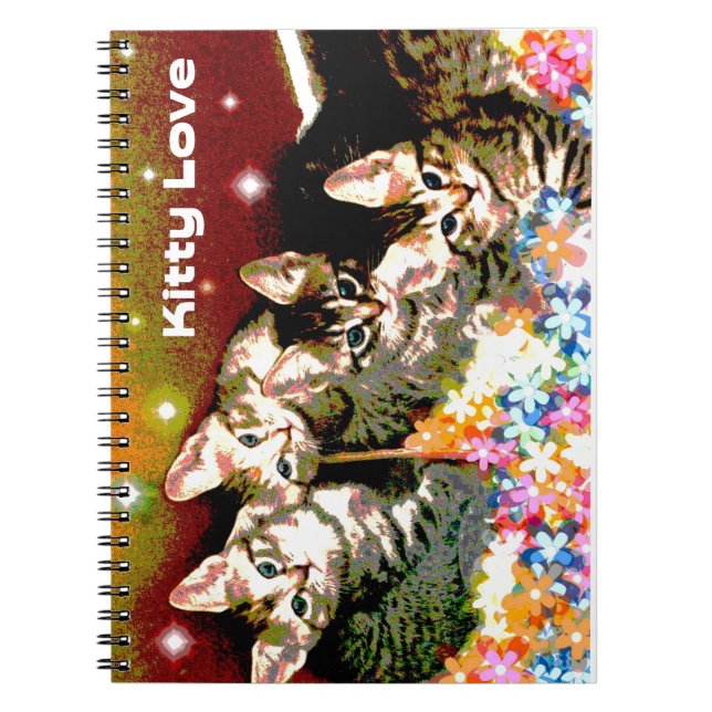 Kittens on a Bed of Flowers Notebook (Front)