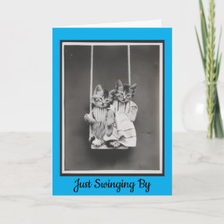 Kittens On A Swing Hello Greeting Card