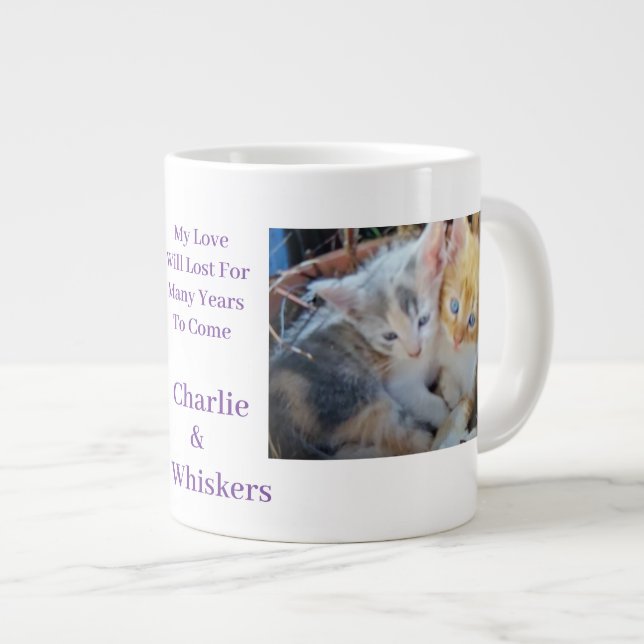  Kittens Photo Quote Large Coffee Mug (Front Right)