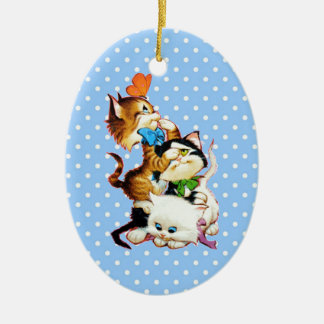 kittens playing ceramic ornament