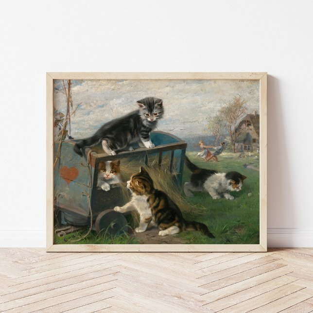 Kittens Playing | Julius Adam the Younger Poster (Creator Uploaded)
