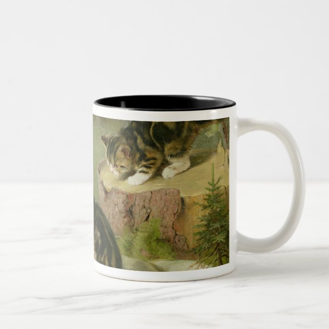 Kittens Playing Two-Tone Coffee Mug (Right)