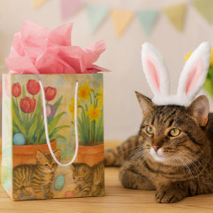 Kittens Playing with Easter Eggs Medium Gift Bag