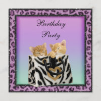 Kittens & Purple Leopard Print Fur Birthday Party