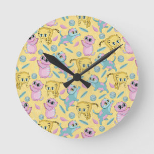 Kittens Round Clock