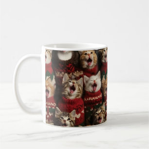 Kittens Singing O'Christmas Tree In Sweaters 2 Coffee Mug