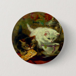 Kittens Tea Party 6 Cm Round Badge