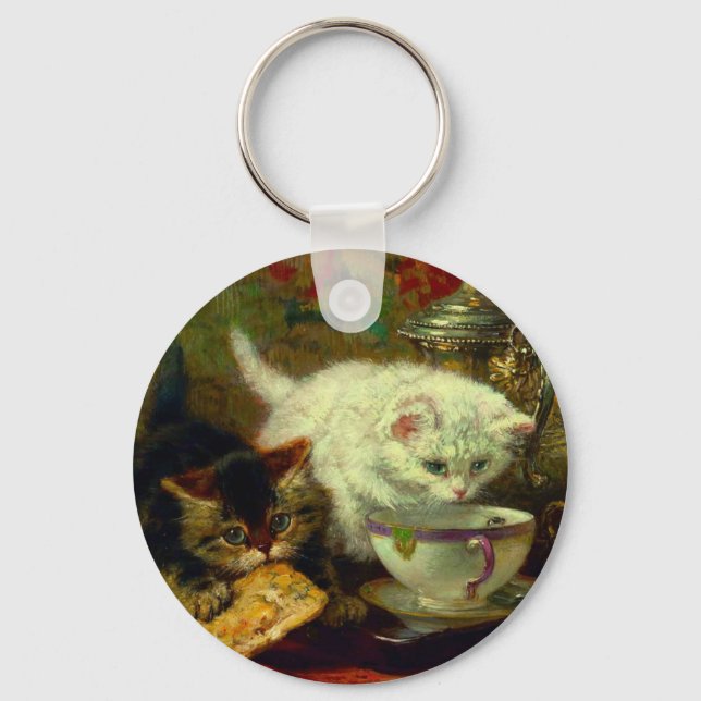 Kittens Tea Party Key Ring (Front)