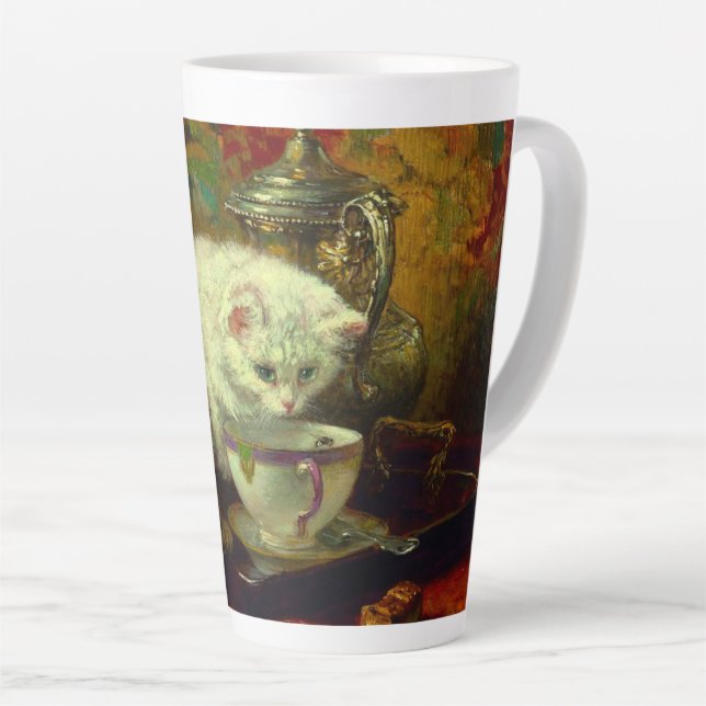 Kittens Tea Party Latte Mug (Right Angle)