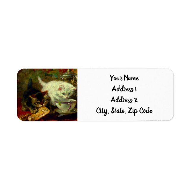 Kittens Tea Party Return Address Label (Front)