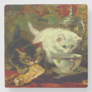 Kittens Tea Party Stone Coaster