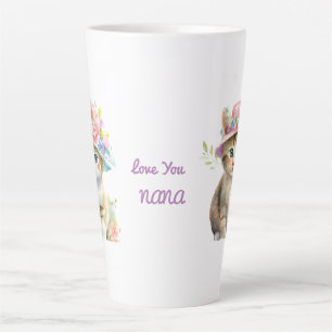 Kittens with Flower Hat Latte Mug