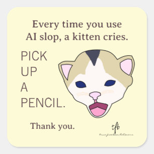 #KittensAgainstAISlop I Square Sticker