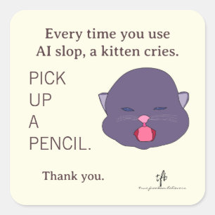 #KittensAgainstAISlop III Square Sticker