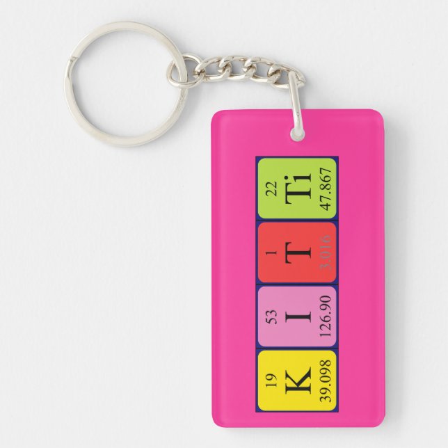 Kitti periodic table name keyring (Front)