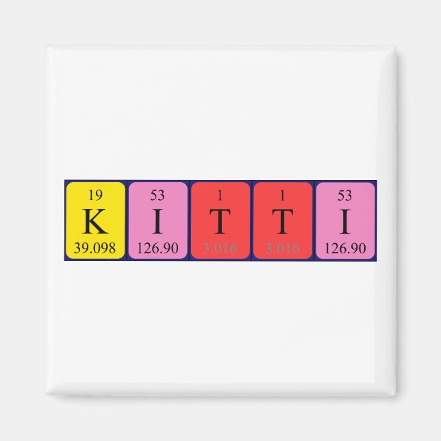 Kitti periodic table name magnet (Front)