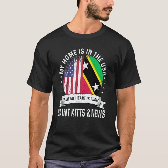Kittian Nevisian American Patriot Grown Home USA F T-Shirt (Front)