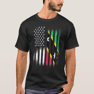 Kittian Nevisian American Patriot Grown USA Flags T-Shirt