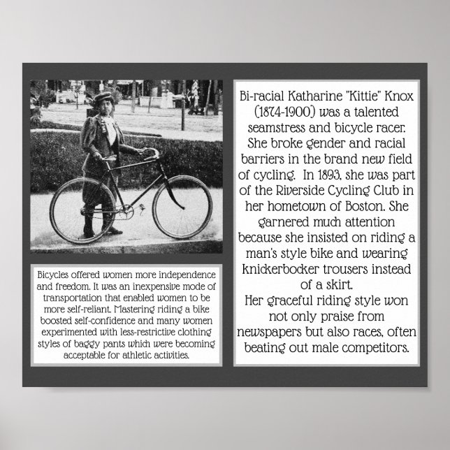 Kittie Knox Bi-racial Cyclist Bicycle Feminist Poster (Front)